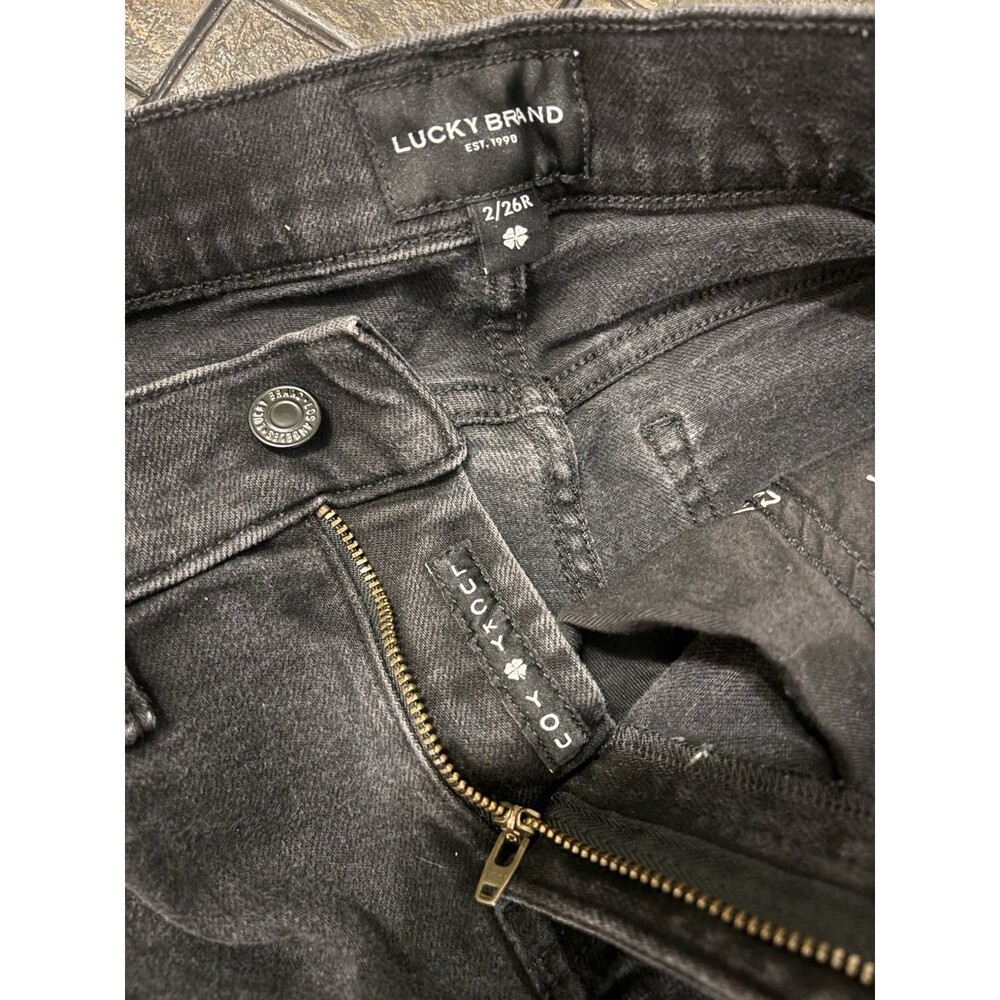 Lucky brand Women’s Black jeans sweet mid rise straight Sz 26 R Stretch Darkwash - Picture 13 of 13